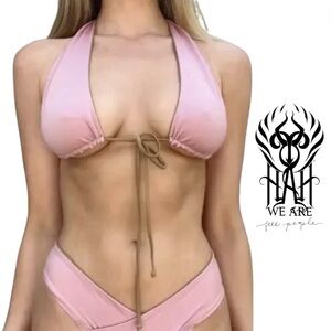 We Are HAH NWT Multiway DIY Reversible Lingerie Lilac Dusty Rose Swim Top - M